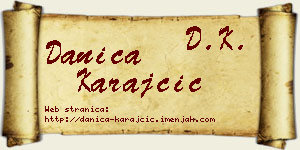 Danica Karajčić vizit kartica